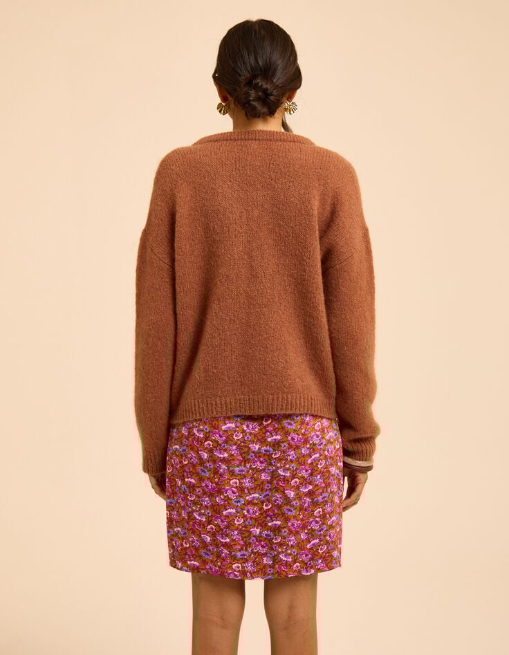I.Code camel knit V-neck sweater Marine-4 I.Code camel knit V-neck sweater Marine-4