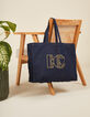 Bolso shopper I.Code de denim con monograma I.C dorado-2