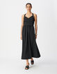Damesjurk chique zwarte tafzijde strapless-5