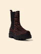 Chelsea-Stiefel braun Leder Samt Zebra-Muster I.Code-2