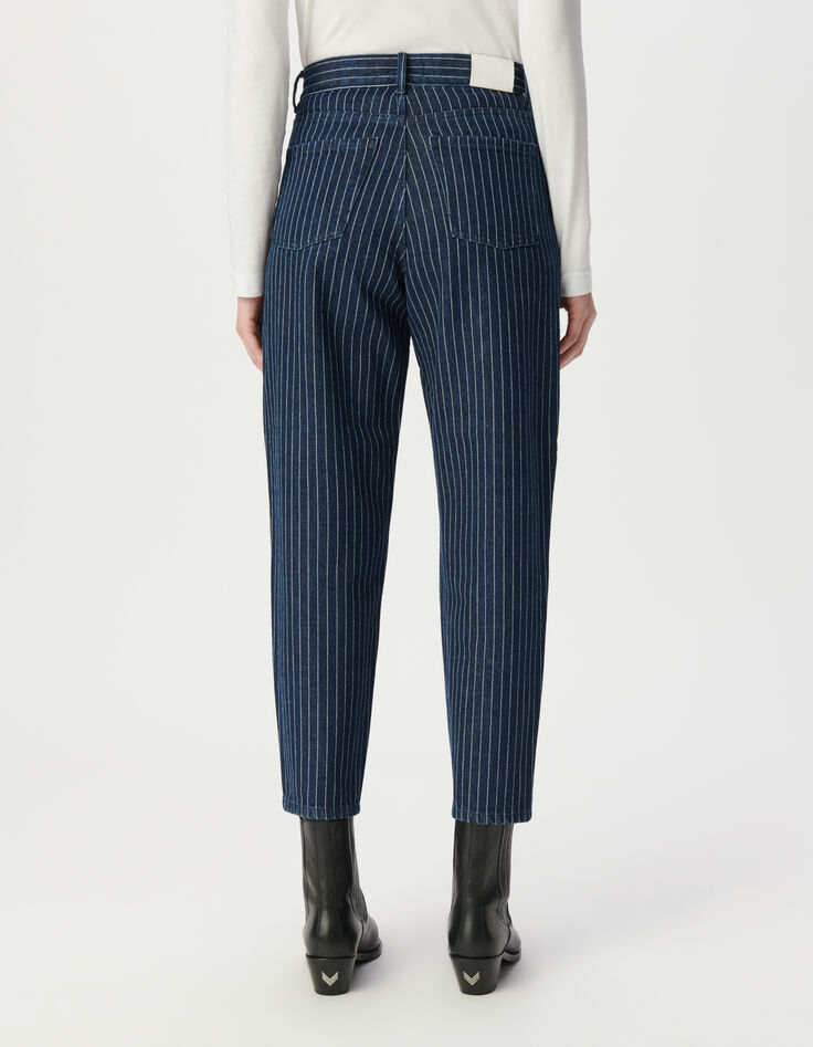 Gerade geschnittene Cropped-Damenjeans Streifenmotiv-4