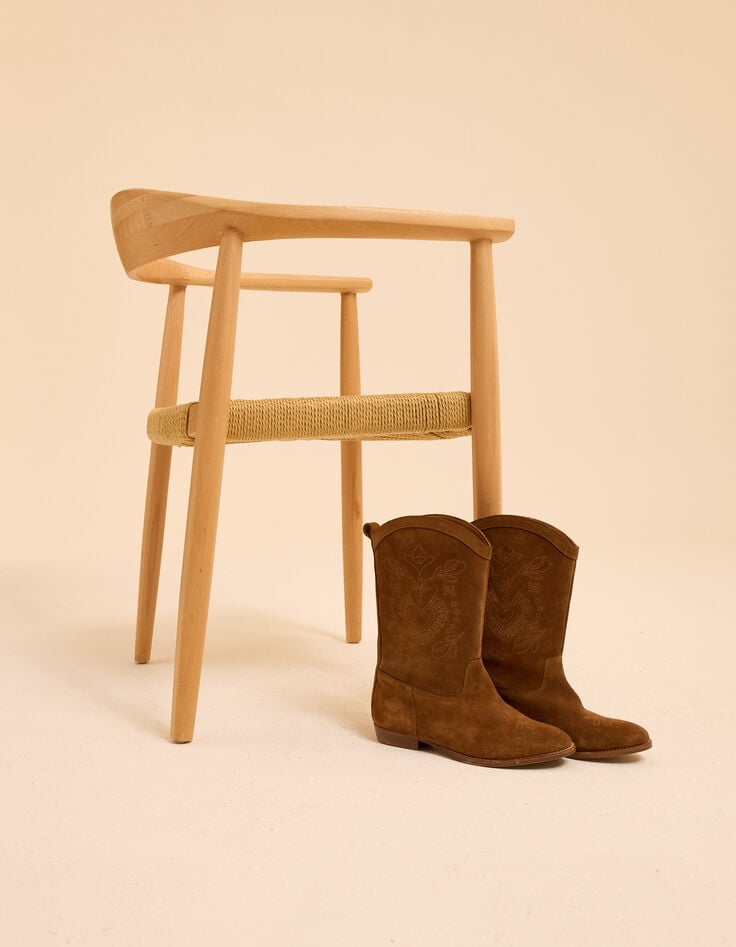 I.Code camel suede cowboy boots-2 I.Code camel suede cowboy boots-2