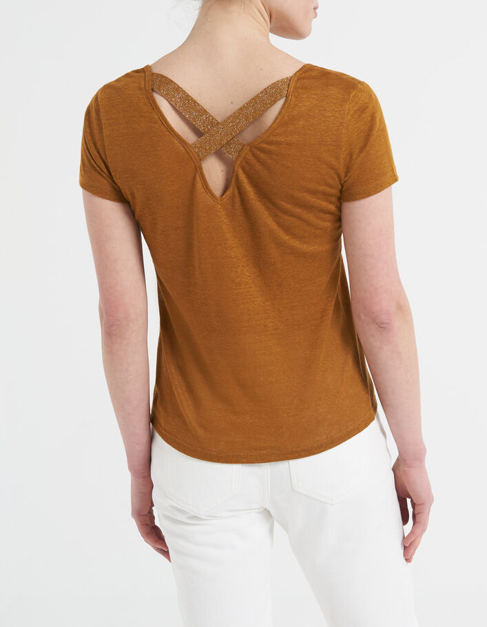 I.Code camel linen T-shirt - I.CODE