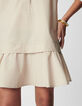 Kurzes beigefarbenes Trompe-l'oeil-Rockkleid Damen-4