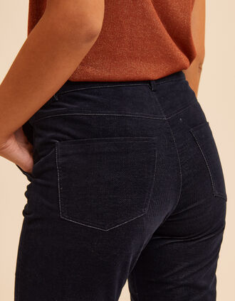 Marineblaue Velourshose Denim-Effekt I.Code