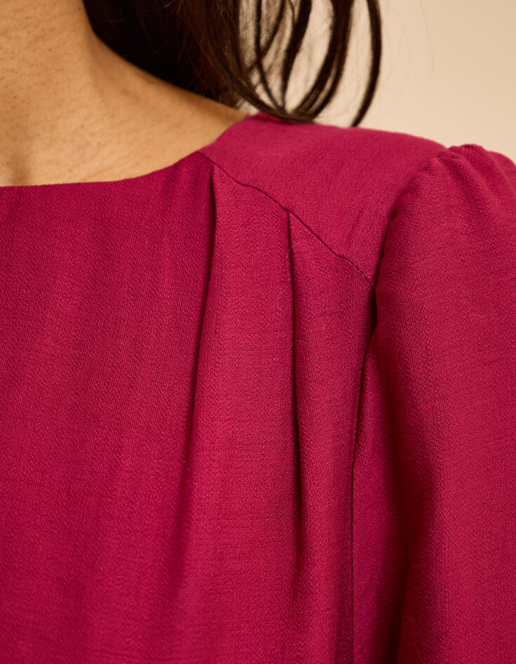 Roze jurk lange mouwen opzij te knopen I.Code-5