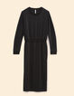 Robe longue noire molleton monogramme I.Code-6