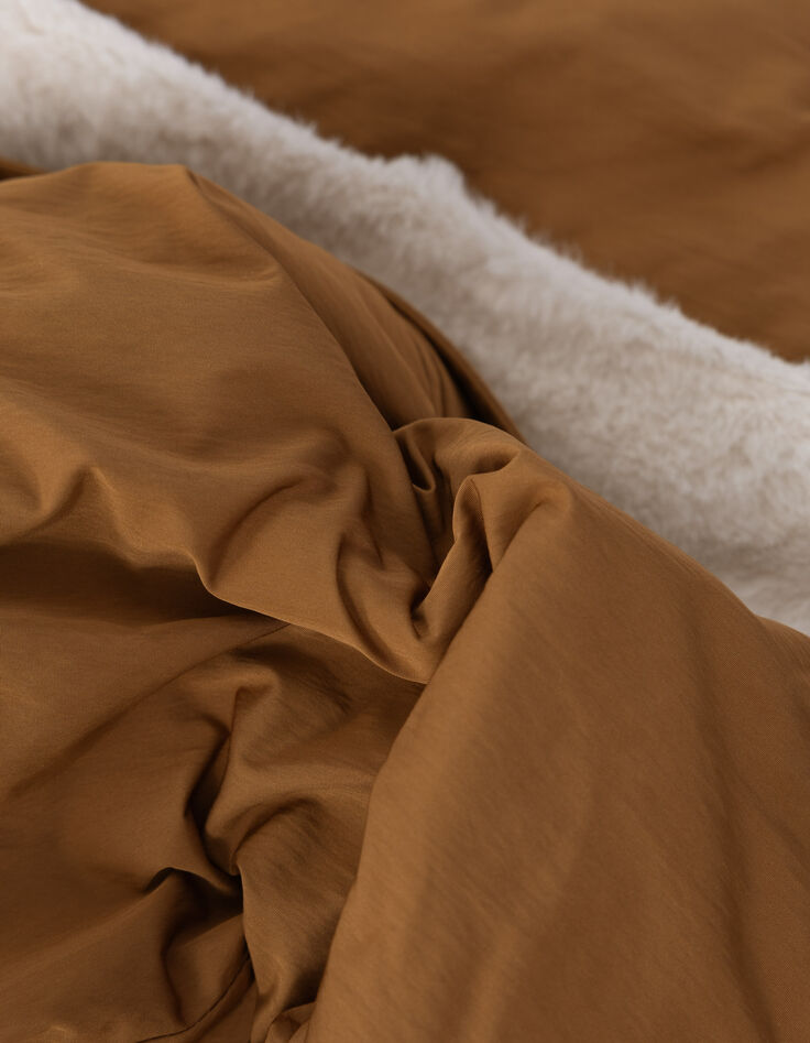 I.Code camel nylon fur-lined parka-9