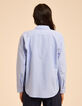 Blauw overhemd lange mouw strepen embleem I.Code-4