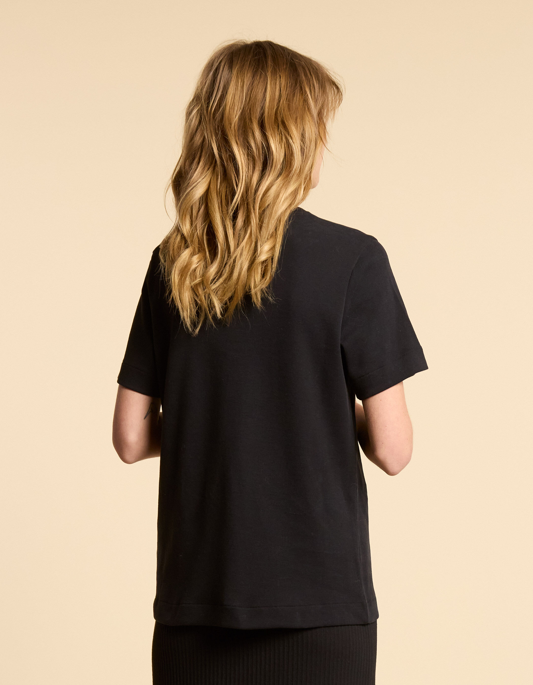 Zwart T shirt opdruk tekst frame I.Code
