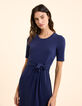 Robe longue bleue à nouer devant ou dos I.Code-4