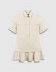Kurzes beigefarbenes Trompe-l'oeil-Rockkleid Damen-5