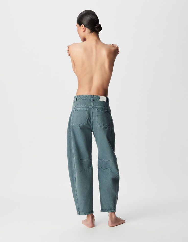 Damen 7/8 Gabrielle blau Barrel Jeans-2