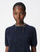 Navy Pullover Damen aus geb&uuml;rstetem Kaschmir-4