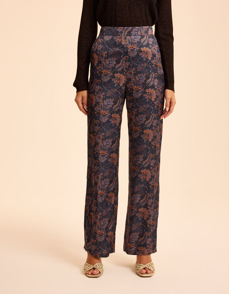 Pantalón ancho violeta estampado pañuelo I.Code-3