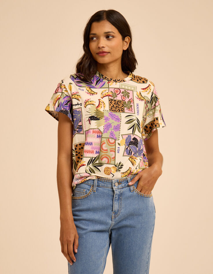T-shirt imprimé patchwork bananes I.Code-1