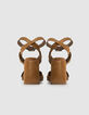 Damen taupefarbene Wildleder-Sandalen mit Absatz-5