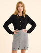 Ecru skirt with gingham pattern and I.Code embroidery-1