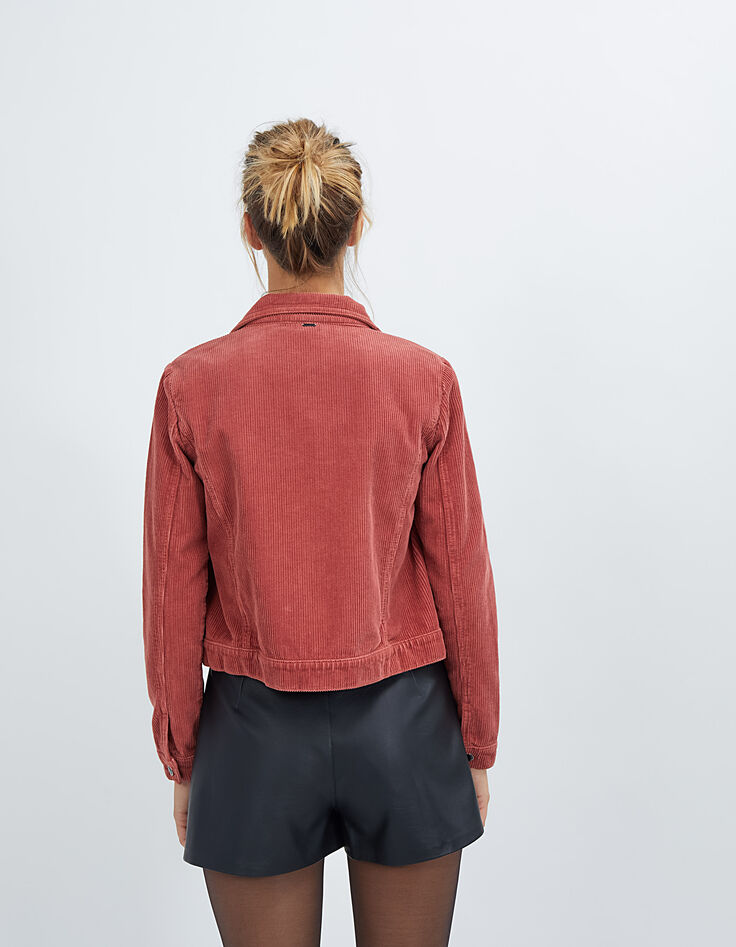 Rosenholzfarbene Cordsamtjacke I.Code-2