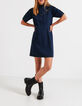 Jeansjurk authentiek donkerblauw opstaande kraag I.Code-2
