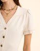Robe en jean écru surpiqûres ocre I.Code-6