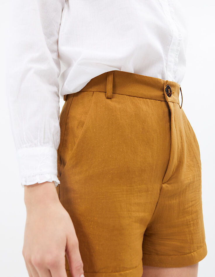 Camelbraune, irisierende Shorts I.Code -4
