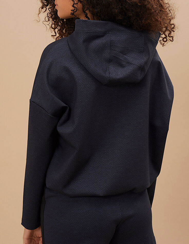 I.Code navy polka-dot print hoodie-2 I.Code navy polka-dot print hoodie-2