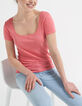 Tee-shirt rose bonbon en lin I.Code-3