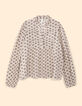 Blouse blanc cassé imprimé pétales noirs I.Code-8