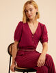Top manches courtes rose boutons fleurs I.Code-1