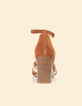 Sandales à talon camel et doré cuir velours I.Code-3
