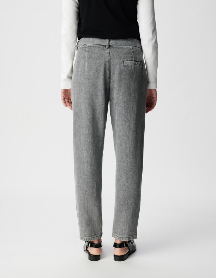Graue Baggy-Damenjeans aus Lyocell&reg; im Crop-Schnitt-3