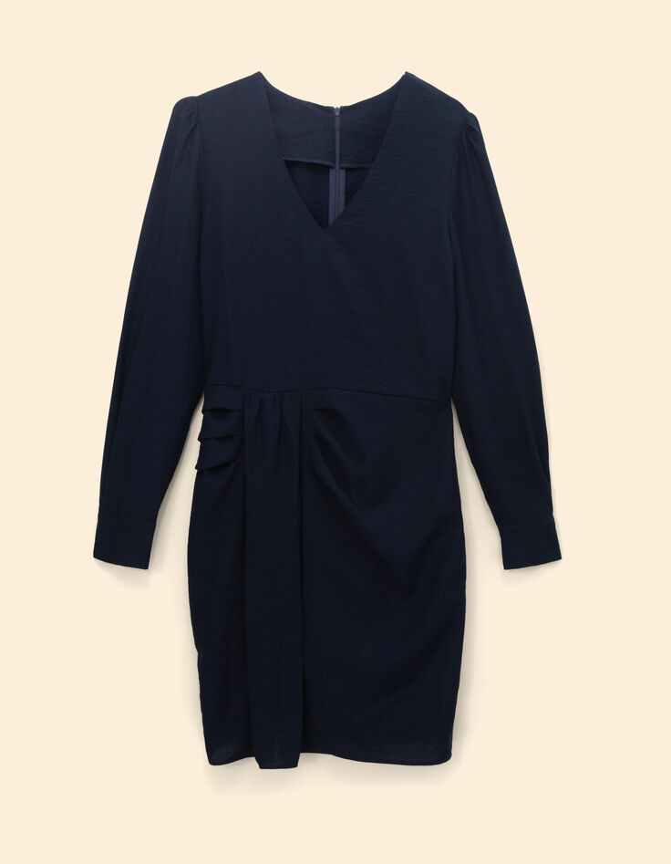 Robe marine effet drapé côté I.Code-7 Robe marine effet drapé côté I.Code-7