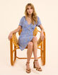 Robe portefeuille bleue imprimé cachemire floral I.Code-1