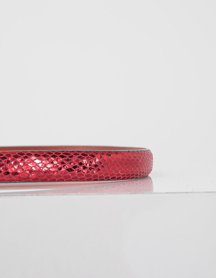 Ceinture rouge en cuir esprit écailles I.Code-2