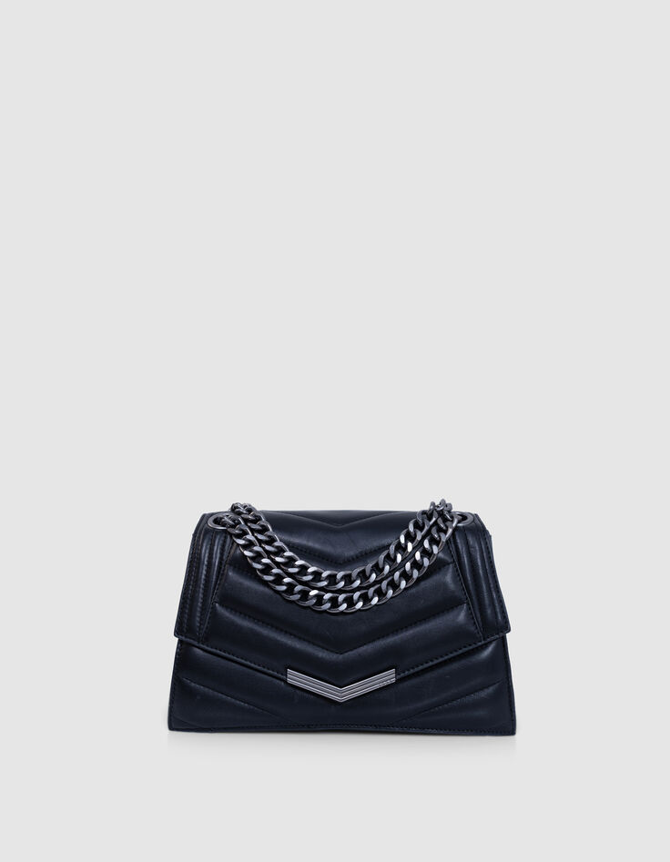 THE 1. Tasche schwarz gestepptes Leder Gr&ouml;&szlig;e M Damen-1