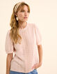 I.Code pink top with lace and eyelet embroidery-1