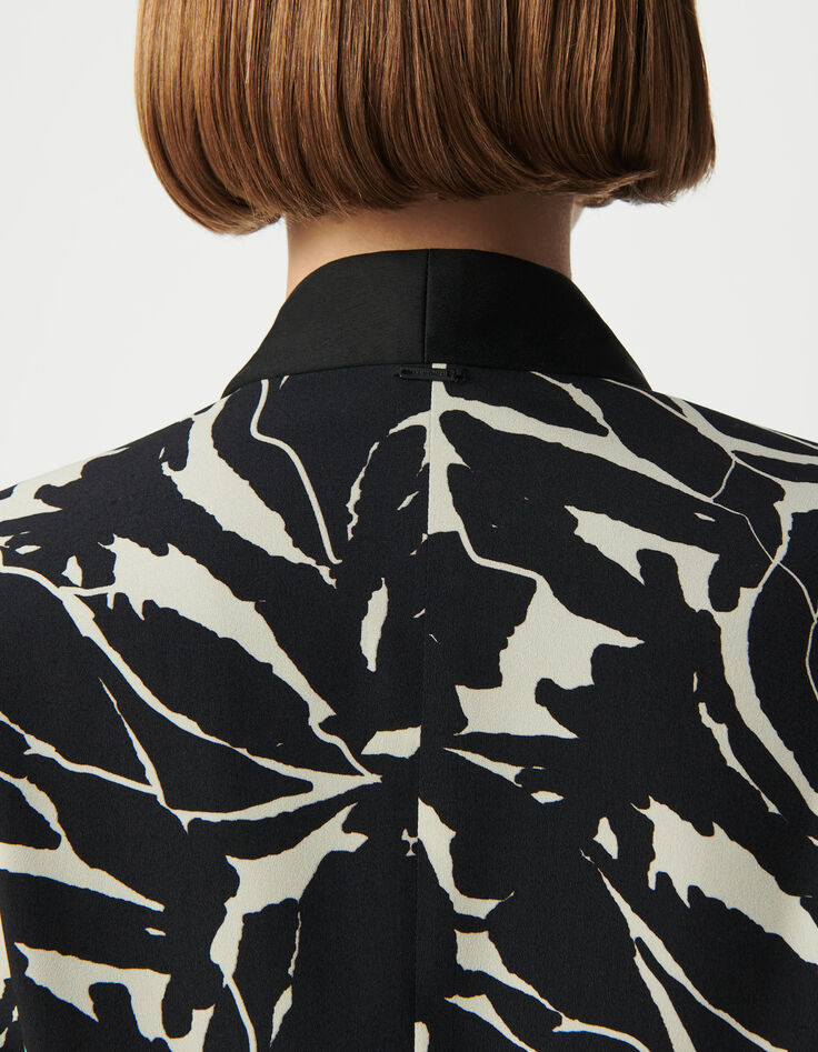 Wendejacke f&uuml;r Damen mit schwarzem Zebra-Blumenmuster-2