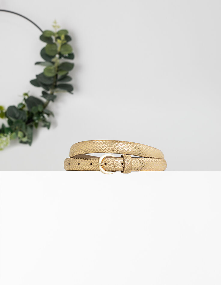 Ceinture doré en cuir esprit écailles I.Code-2