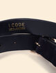 I.Code navy patchwork-look suede belt-5