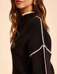 I.Code black ribbed knit sporty zip-neck sweater-5