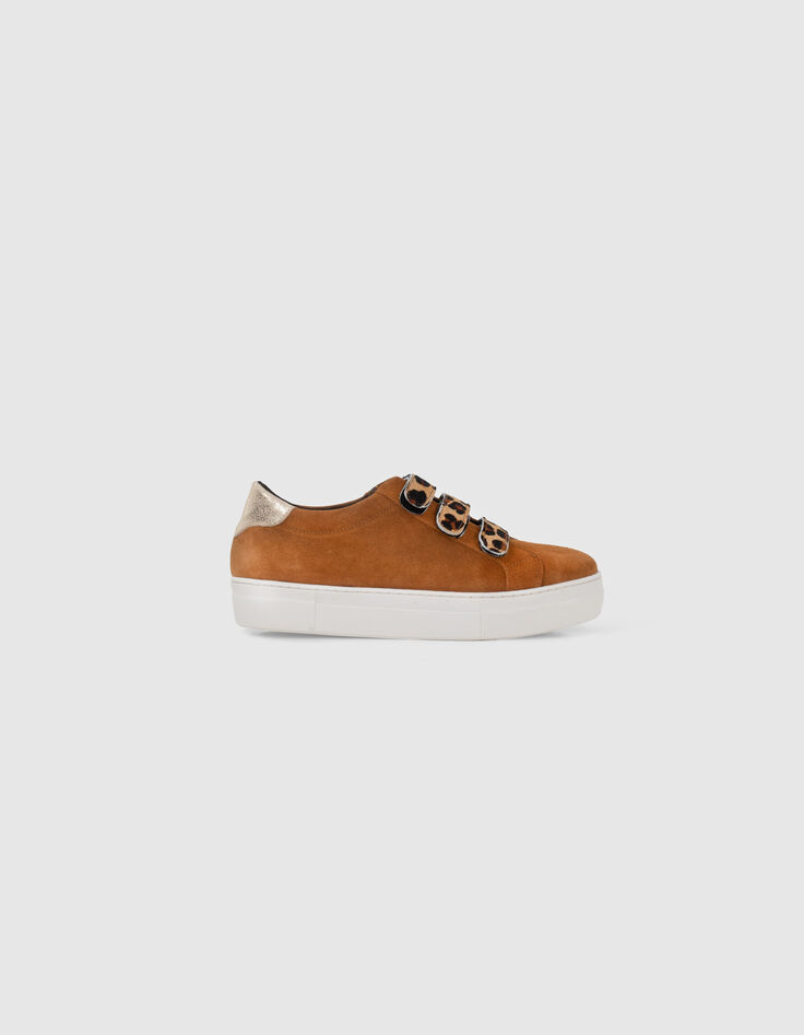 Geelbruine sneakers met velcro luipaard I.Code-6 Geelbruine sneakers met velcro luipaard I.Code-6
