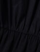 Zwarte maxi-jurk van bi-materiaal met knoopsluiting Dames-8