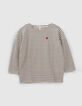 Matrozen-T-shirt strepen en geborduurd hart I.Code-6