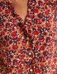 Top rojo flores mangas plisadas I.Code-7
