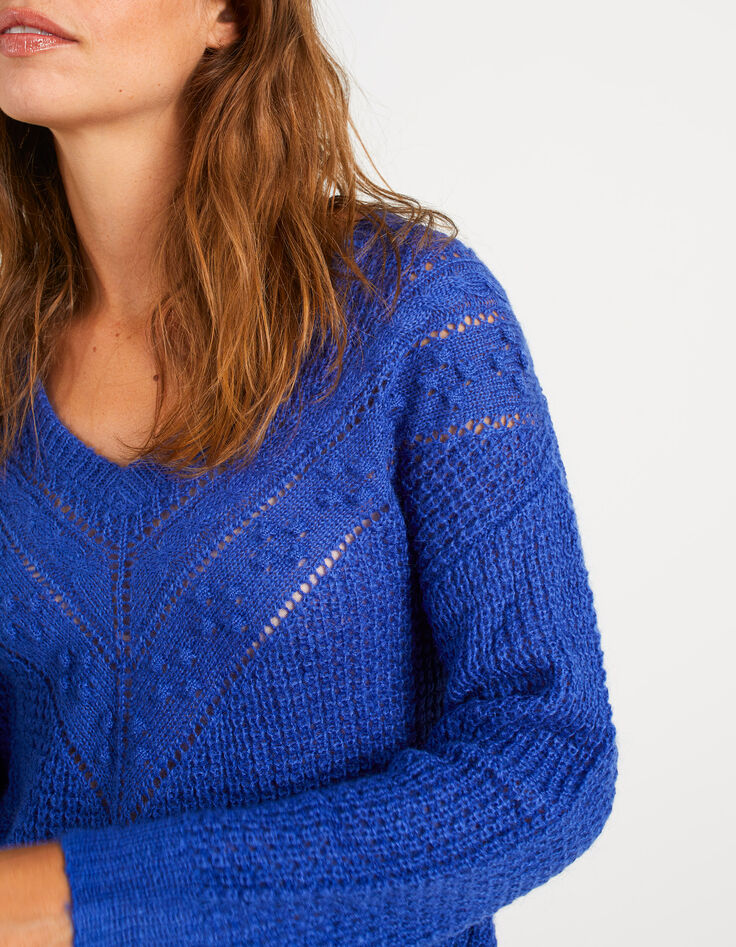Jersey azul eléctrico punto mohair mezclado I.Code-4