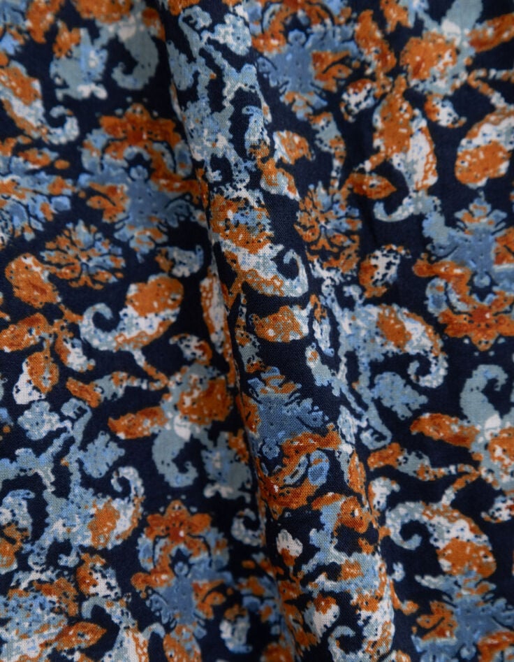 Blusa azul flores barrocas I.Code-6 Blusa azul flores barrocas I.Code-6