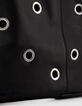Schwarzes Leder Hobo Tasche maxi &Ouml;sen Design Gr&ouml;&szlig;e L Damen-5