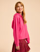 Roze sweathoodie borduursel dubbel hart I.Code-2