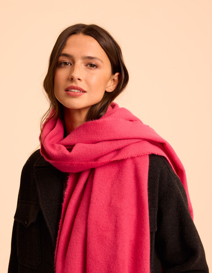 Roze sjaal geborduurd monogram IC I.Code-2